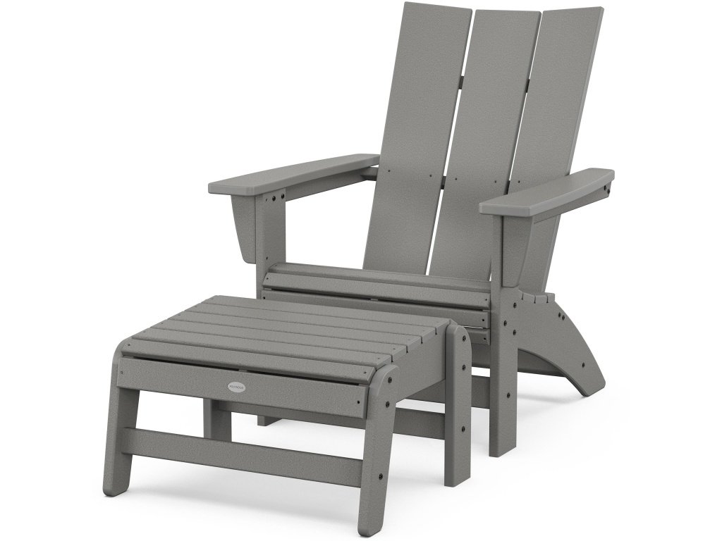 Modern Grand Adirondack Chair With Ottoman