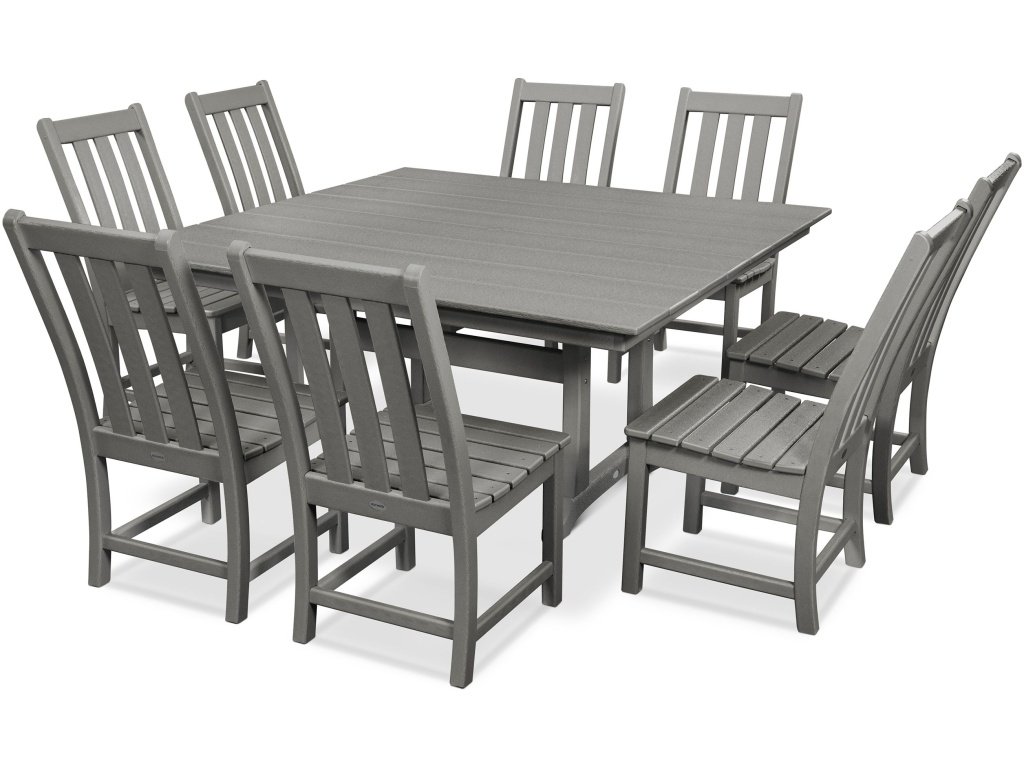 Vineyard 9-Piece Farmhouse Trestle Dining Set