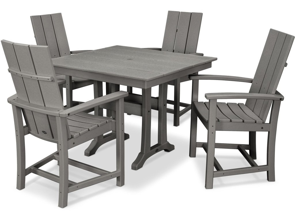 Modern Adirondack 5-Piece Farmhouse Trestle Dining Set