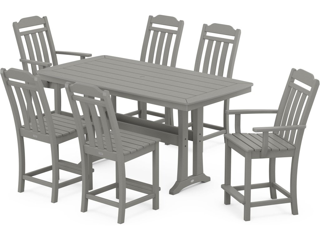 Country Living 7-Piece Counter Set With Trestle Legs