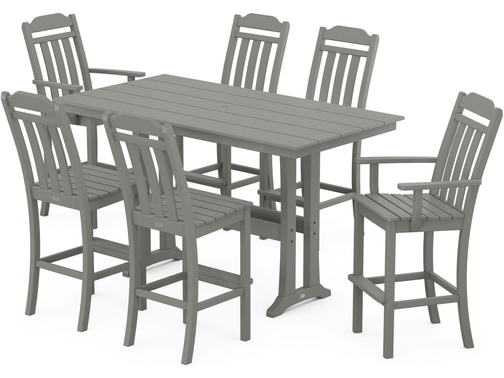 Country Living 7-Piece Farmhouse Bar Set With Trestle Legs