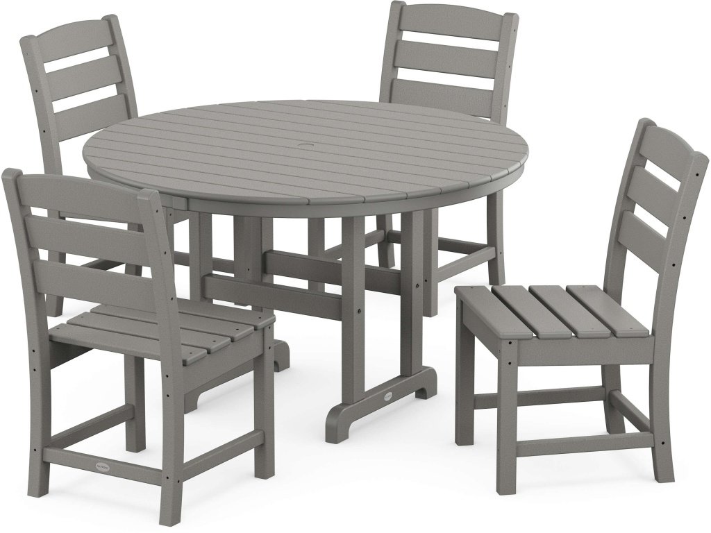 Lakeside 5-Piece Round Farmhouse Side Chair Dining Set