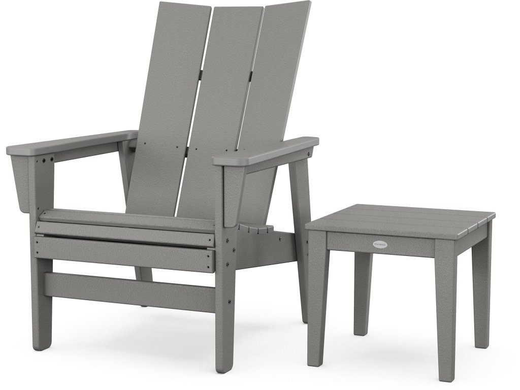 Modern Grand Upright Adirondack Chair With Side Table