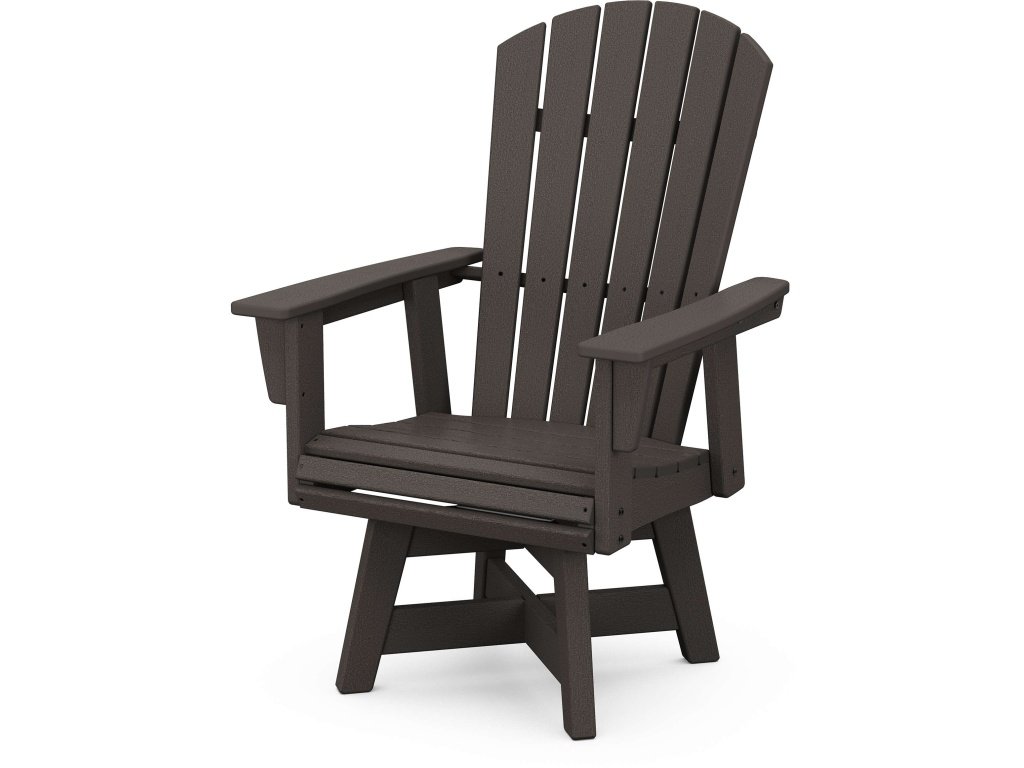 Nautical Curveback Adirondack Swivel Dining Chair In Vintage Finish