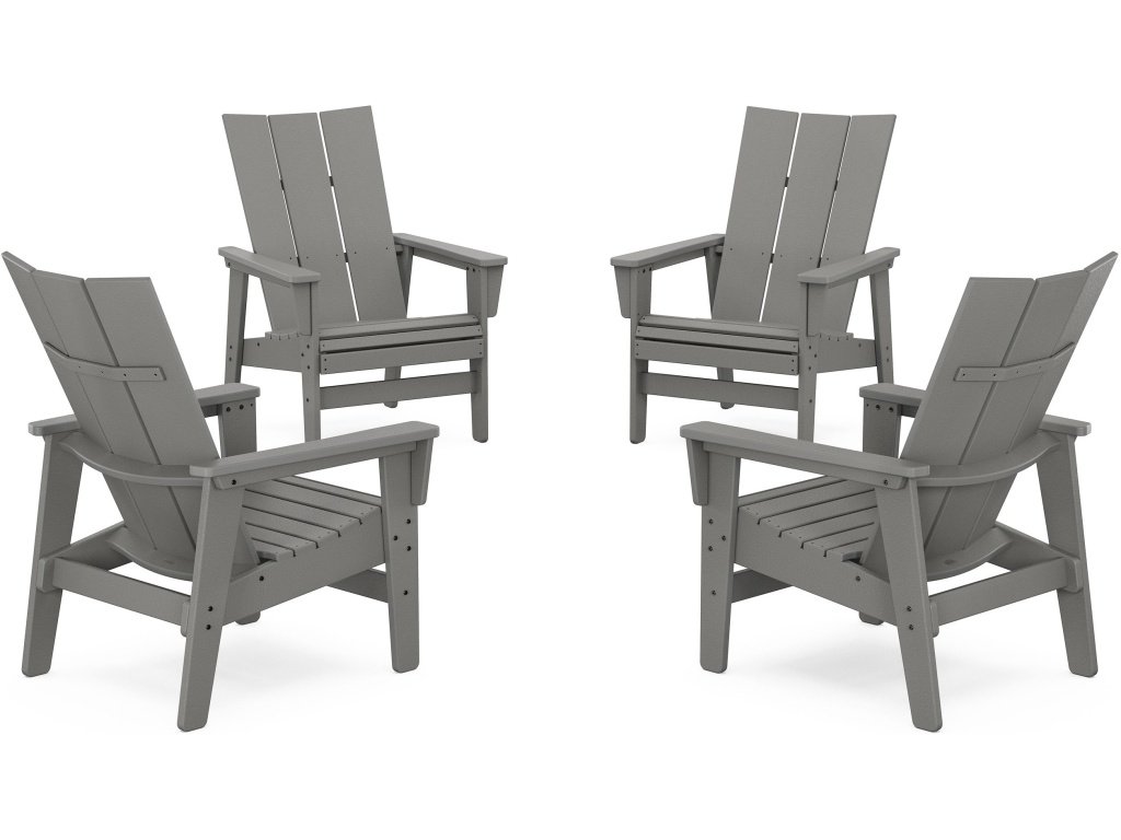4-Piece Modern Grand Upright Adirondack Chair Conversation Set