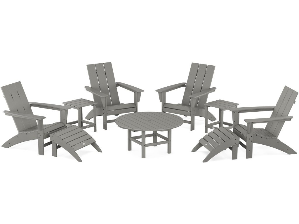 Modern Adirondack Chair 9-Piece Conversation Set