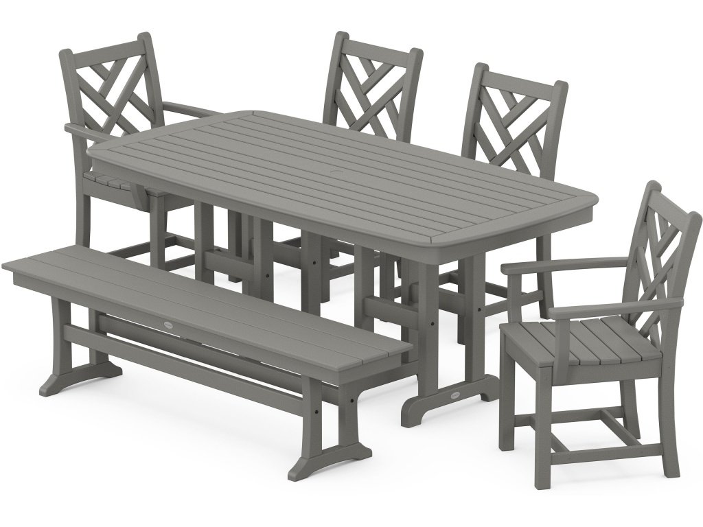 Chippendale 6-Piece Dining Set With Bench
