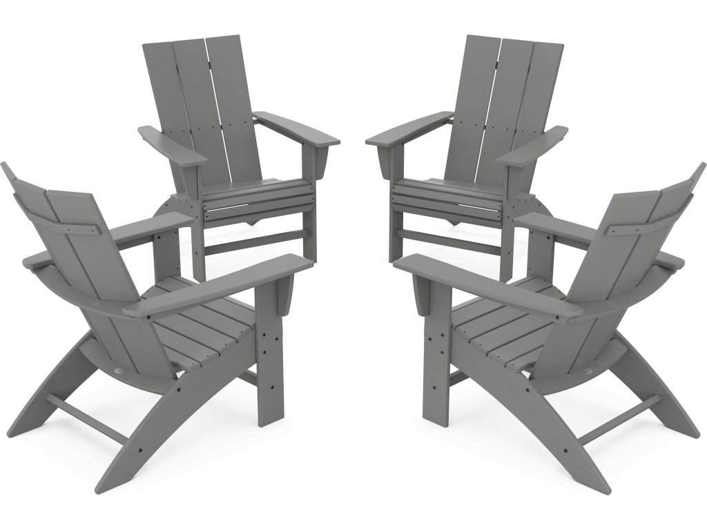 4-Piece Modern Curveback Adirondack Conversation Set