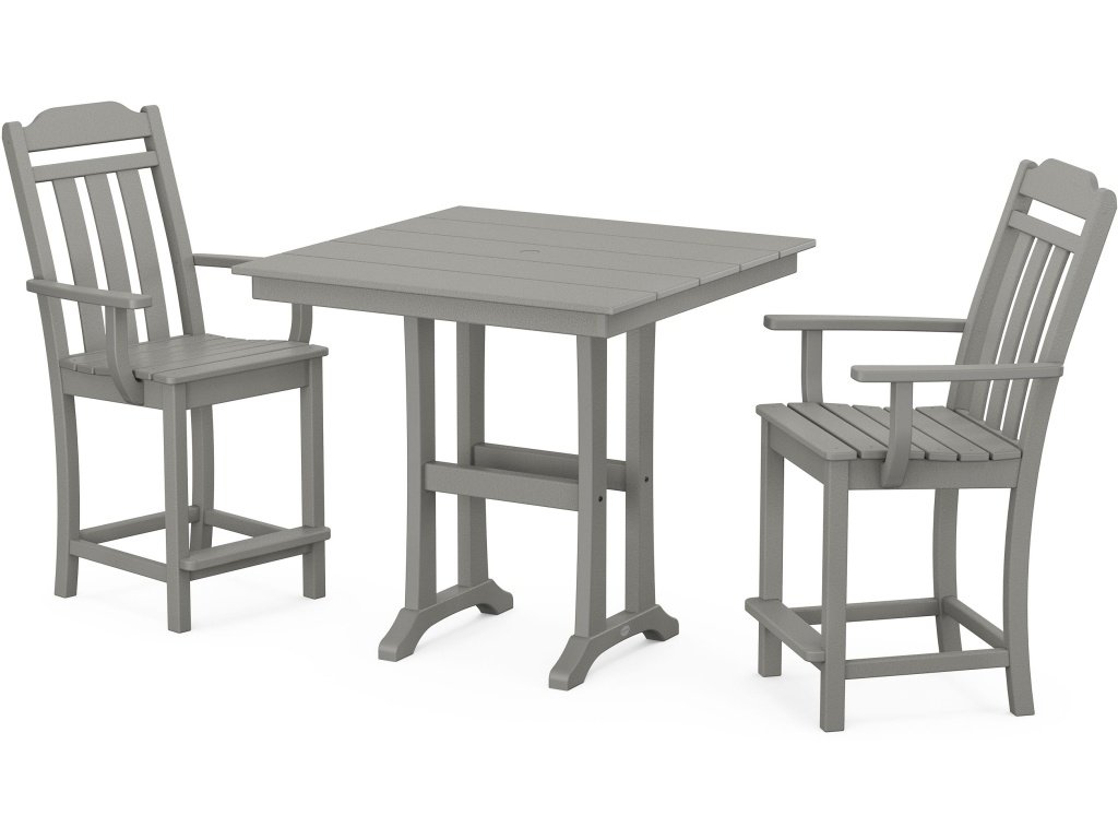 Country Living 3-Piece Farmhouse Counter Set With Trestle Legs
