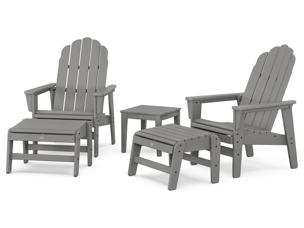 5-Piece Vineyard Grand Upright Adirondack Set With Ottomans And Side Table