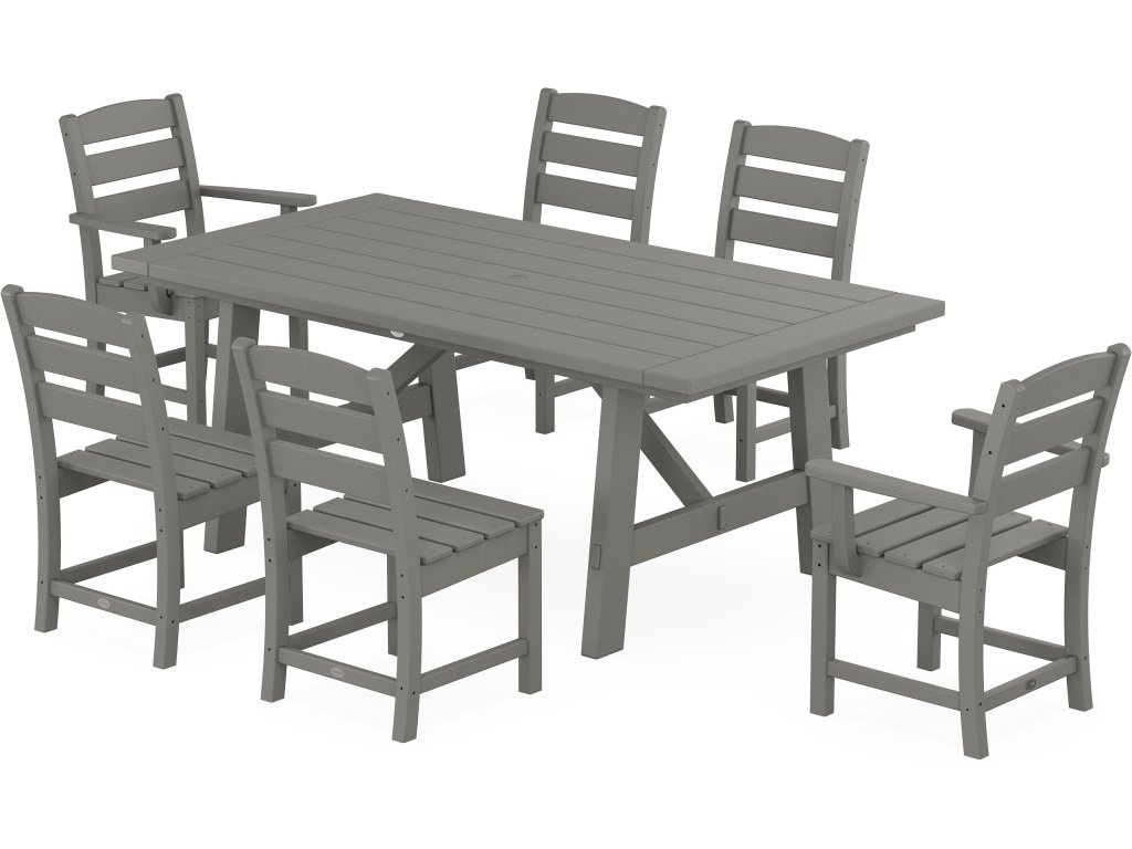 Lakeside 7-Piece Rustic Farmhouse Dining Set