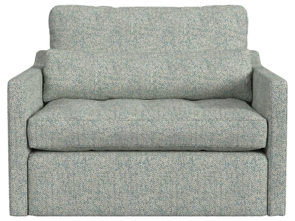 Slope Tufted Swivel Chair-And-A-Half - Tweedy Bird Sky