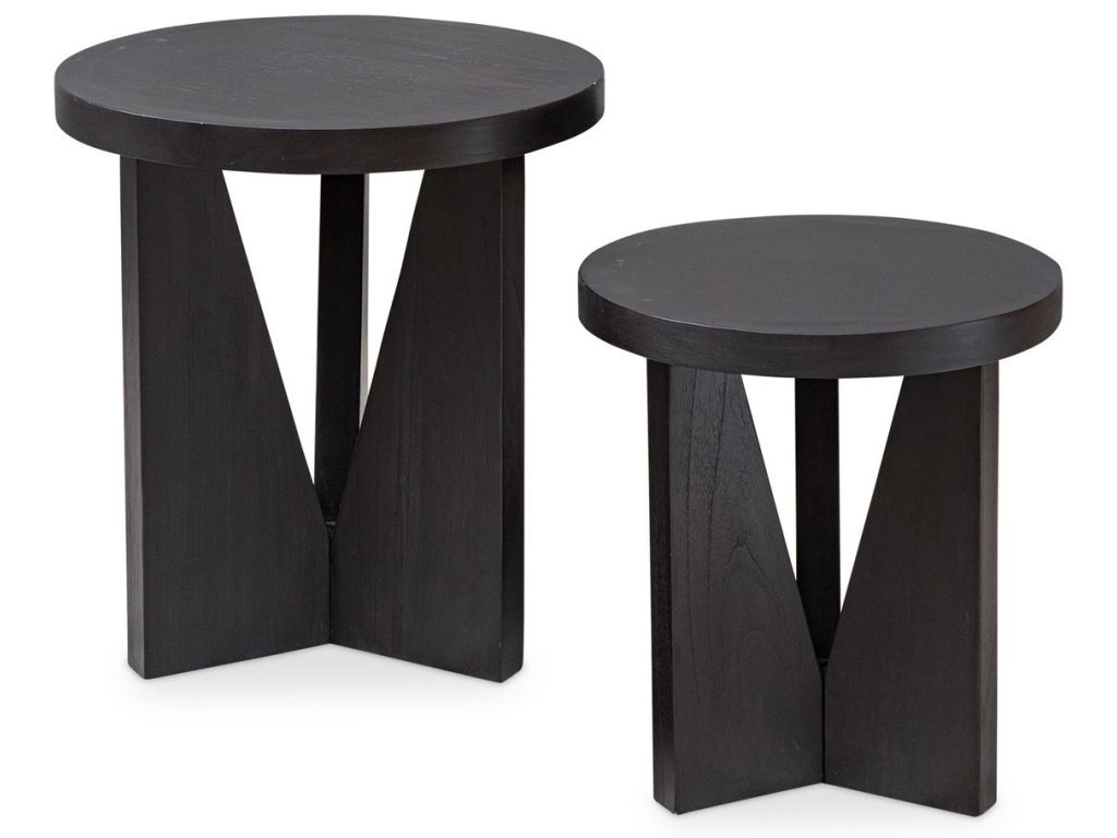 Nadette Nesting Tables, Espresso, S/2