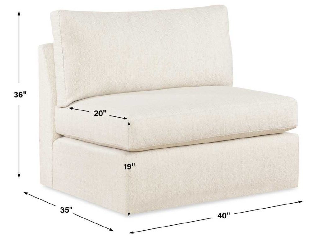Great Plains Sofa, Armless - Alabaster/Linen Weave