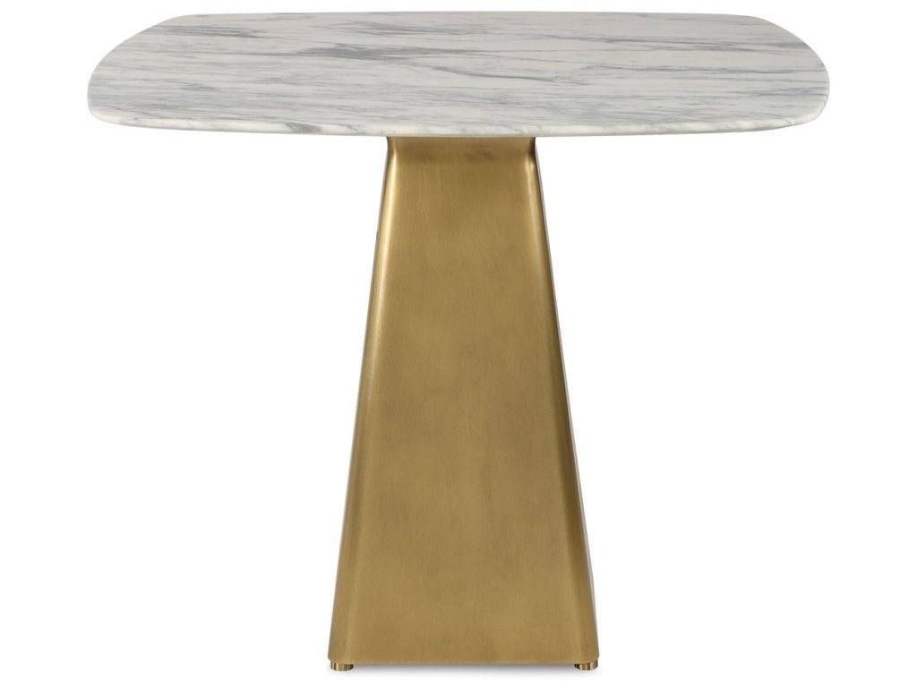 Equilateral Bistro Table - Arabescato/Brass, 2 Cartons