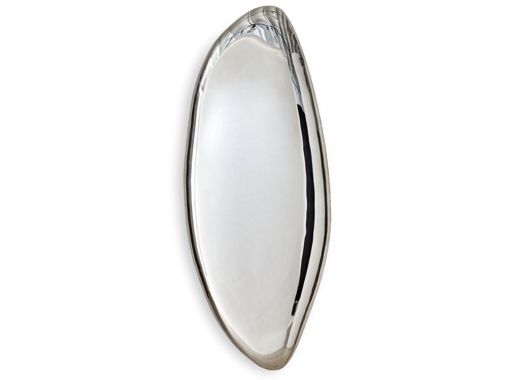 Jelly Bean Wall Sculpture - 42X18 Silver