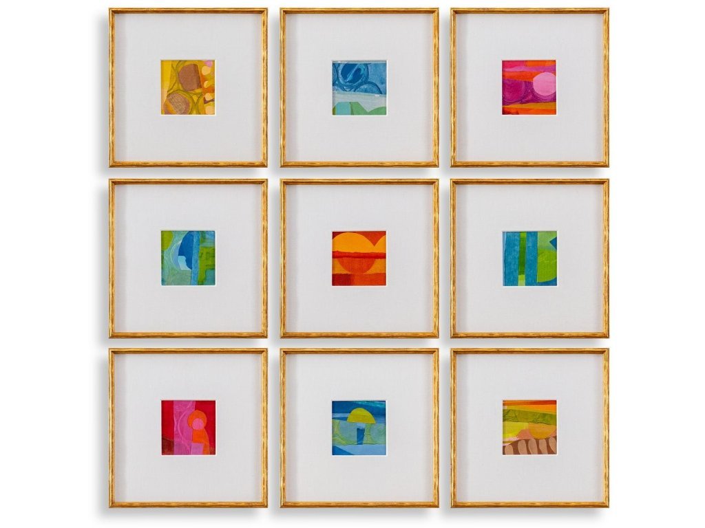 Petite Bijoux Framed Canvases - Brilliant, S/9