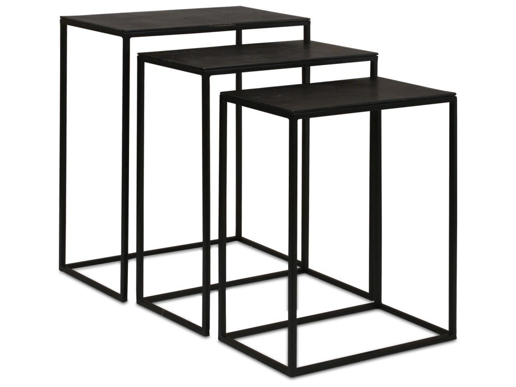 Coreene Nesting Tables, Black, S/3
