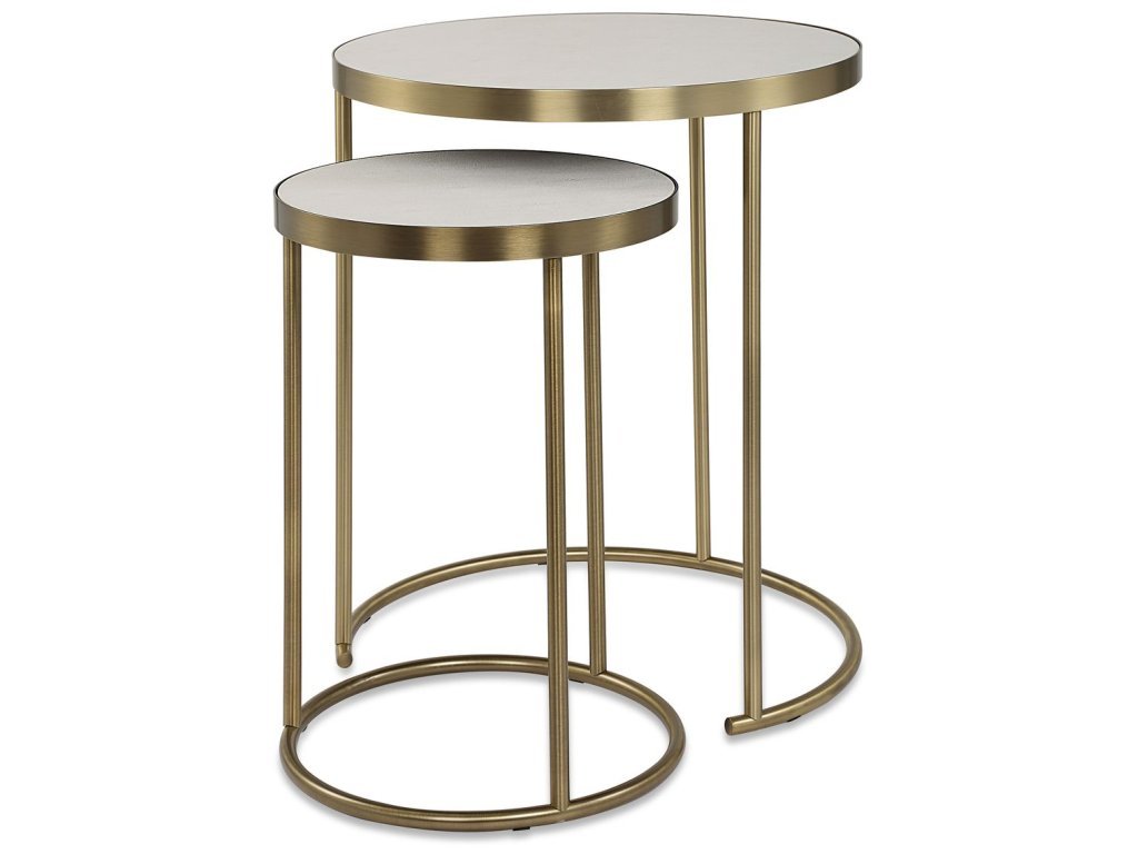 Aragon Nesting Tables, S/2, White