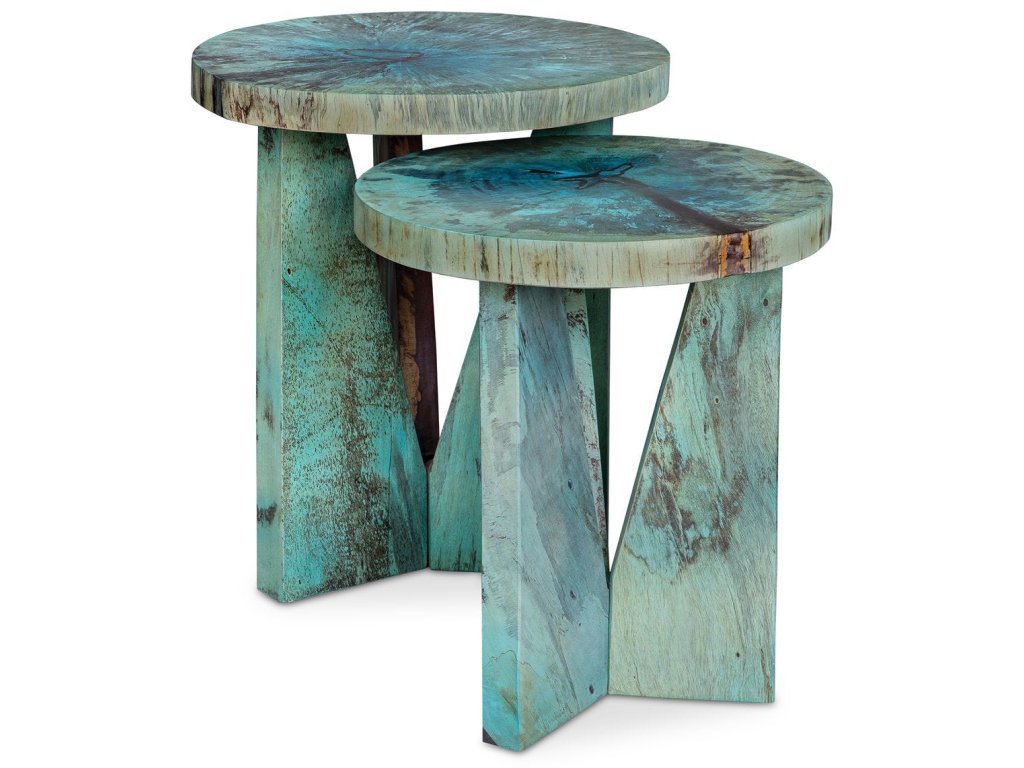 Nadette Nesting Tables, Blue, S/2