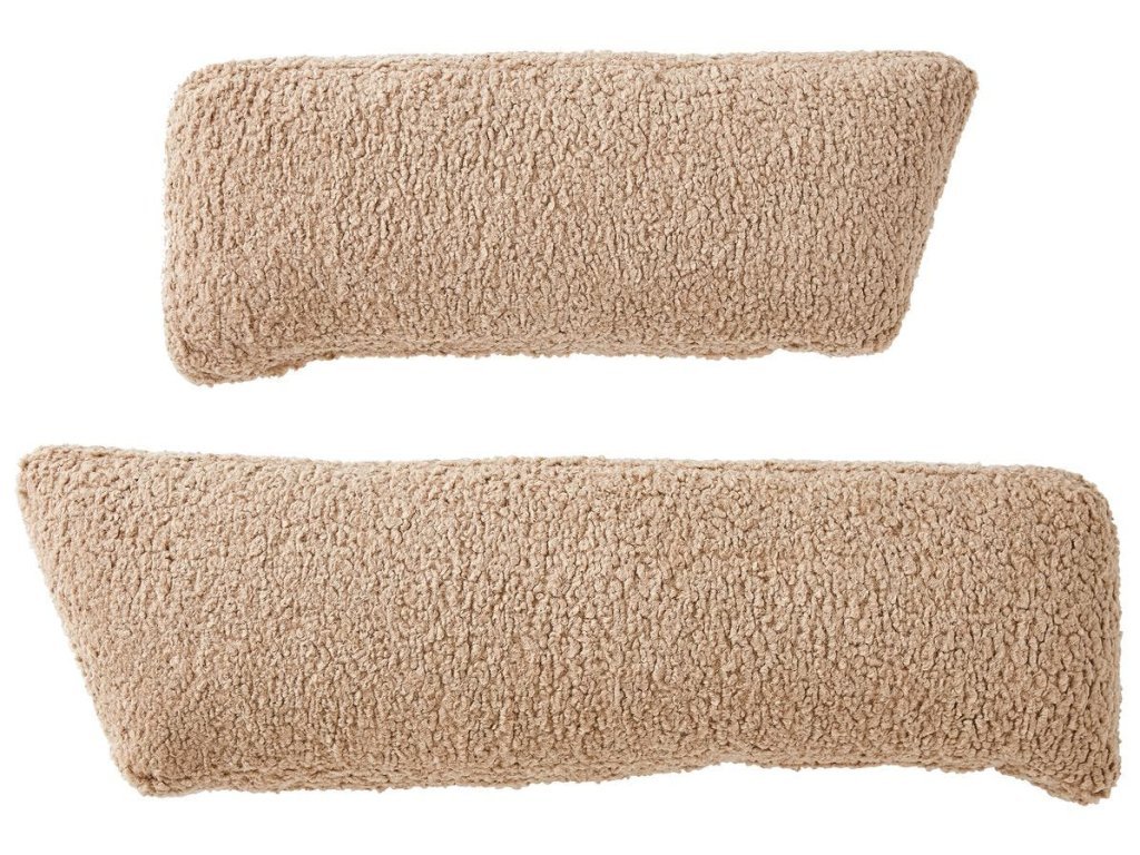 Slope Sofa, Corner Pillows - Toast Faux Sheepskin, S/2