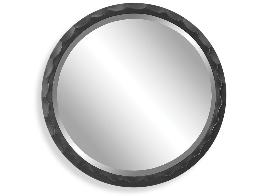 Scalloped Edge Round Mirror