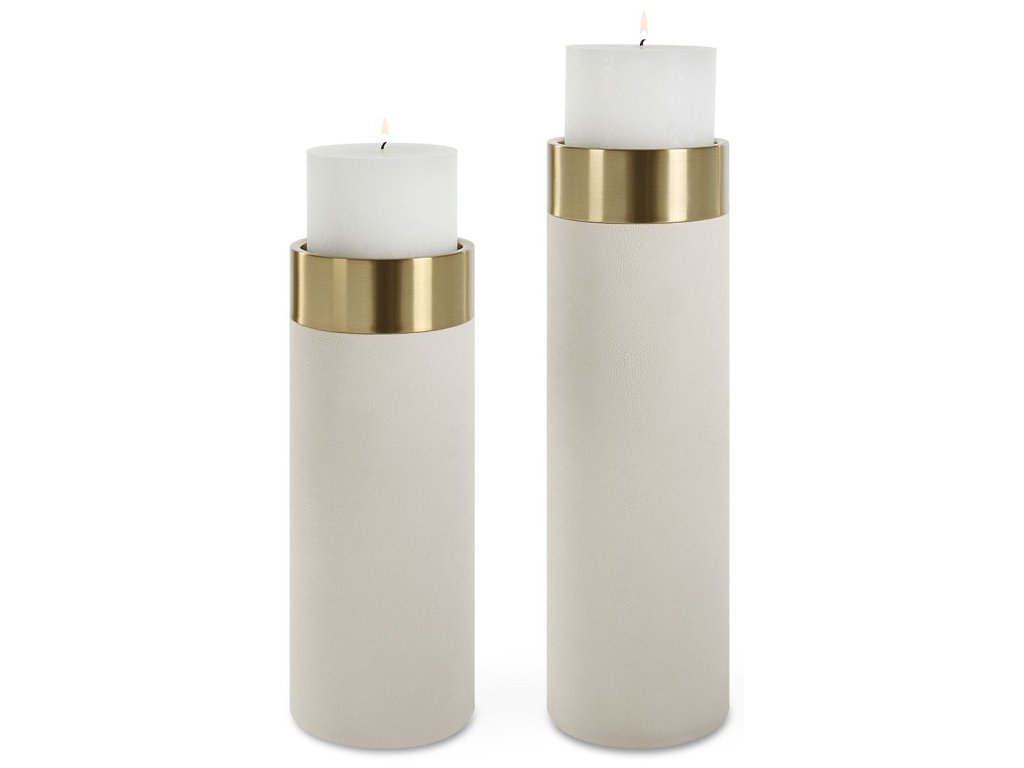 Wessex Candleholders, White, S/2