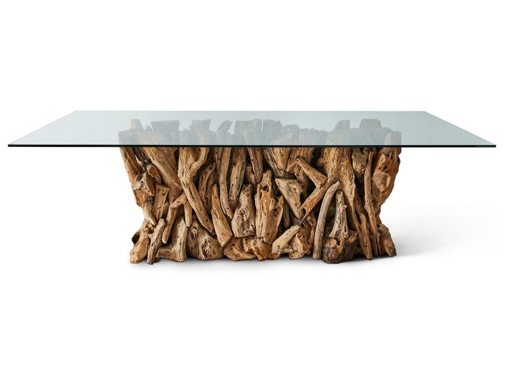 Teak Root Dining Table - Rectangle Natural, 2 Cartons