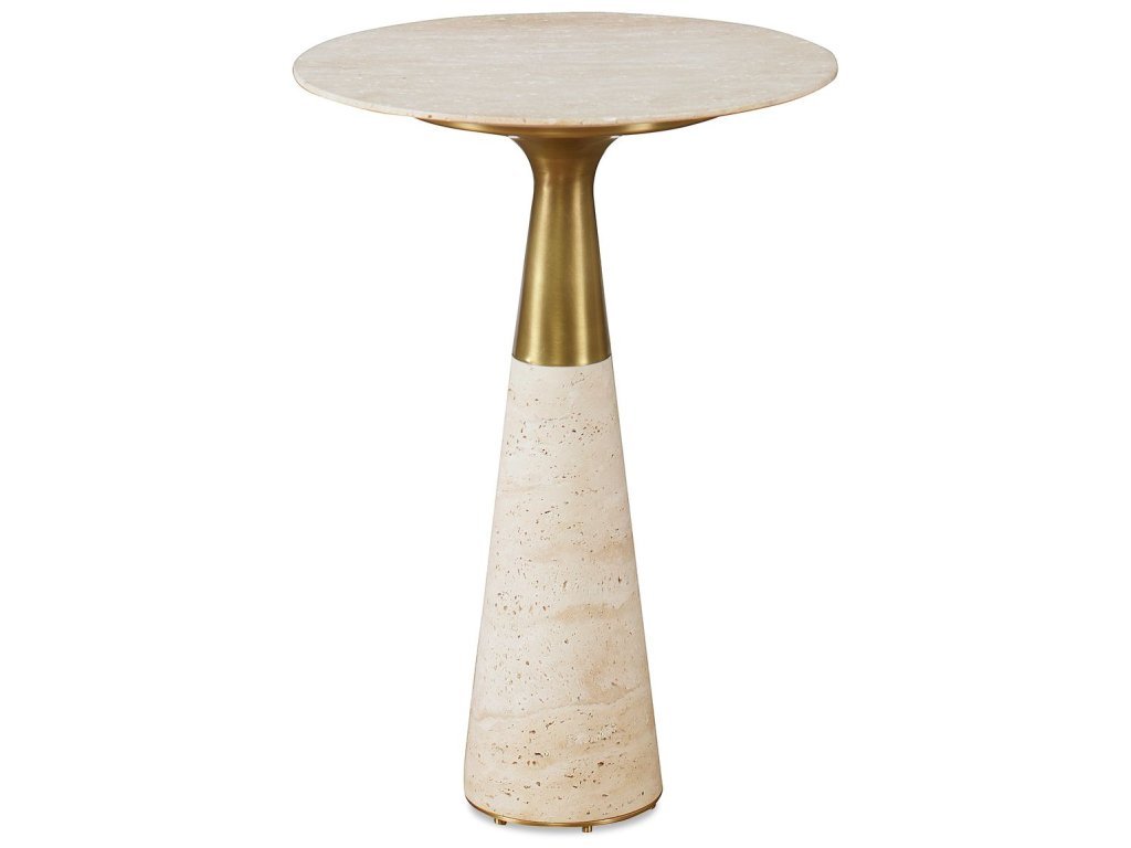 Pier Accent Table - Beige Travertine