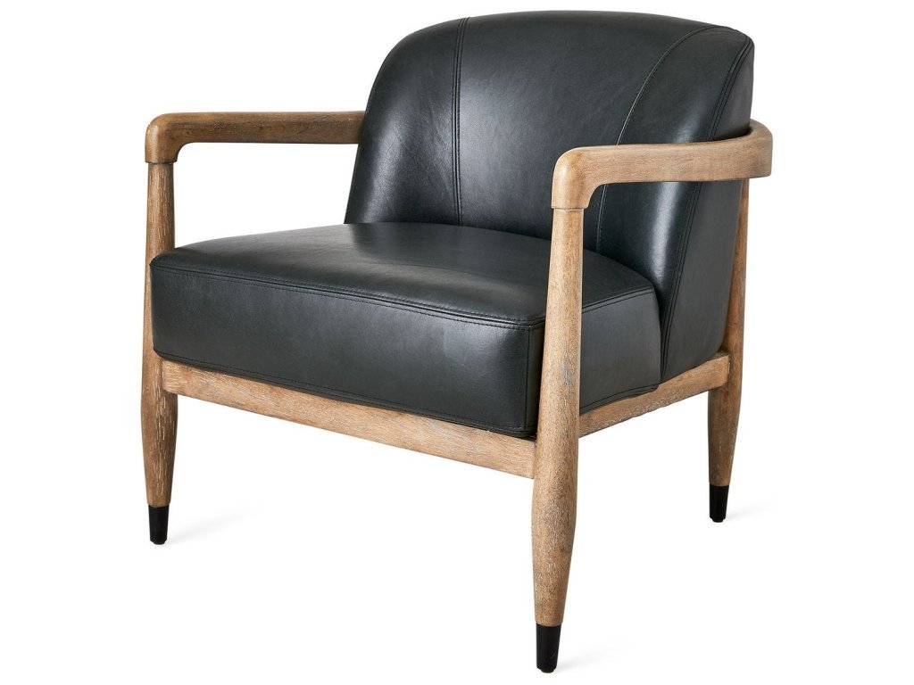 June Accent Chair - Black Leather