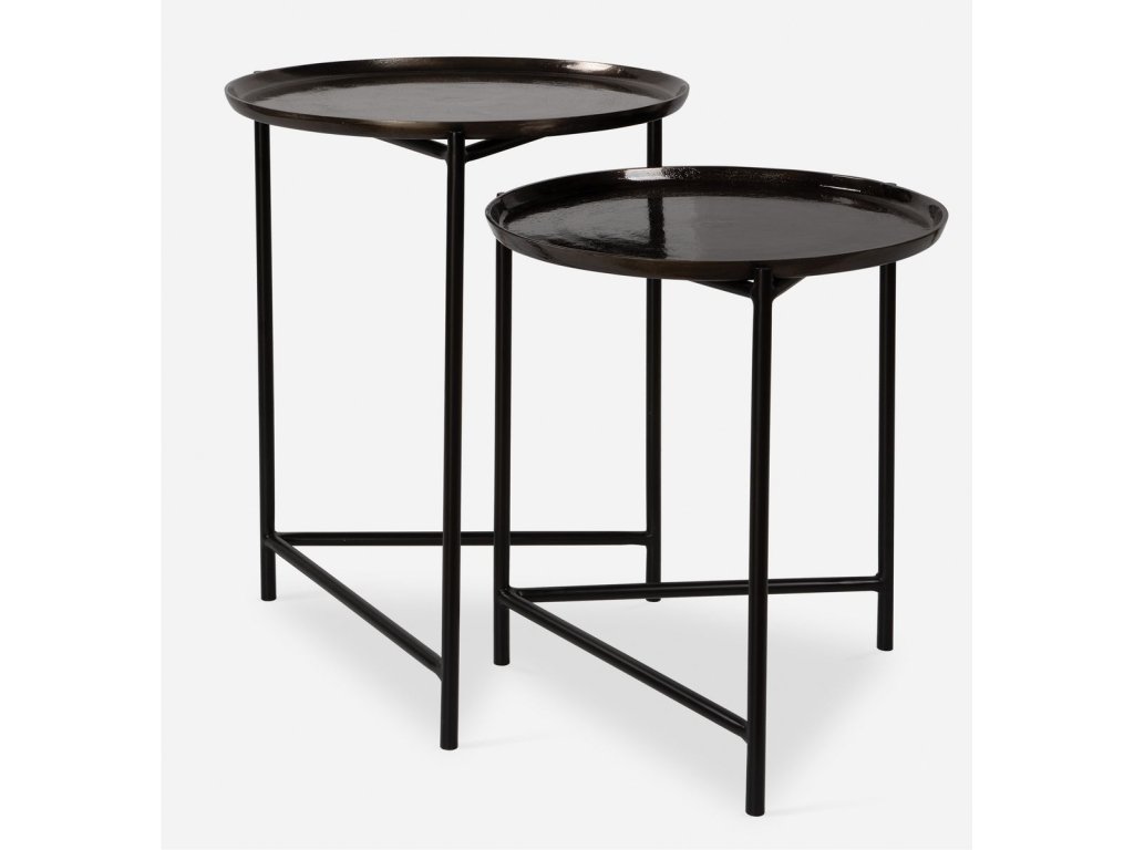 Burnett Nesting Tables, Dark Nickel, S/2
