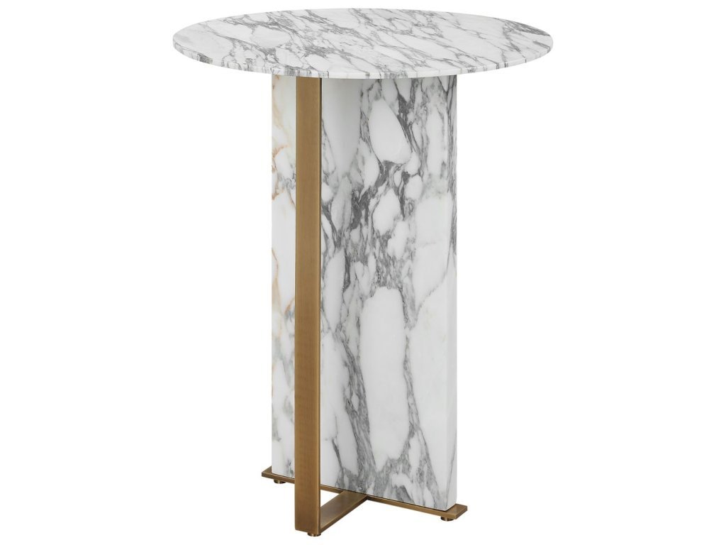 Joist Accent Table - Arabescato Marble
