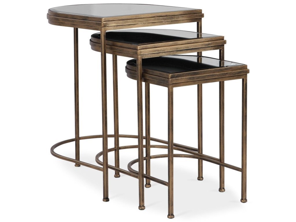 India Nesting Tables, Gold, S/3