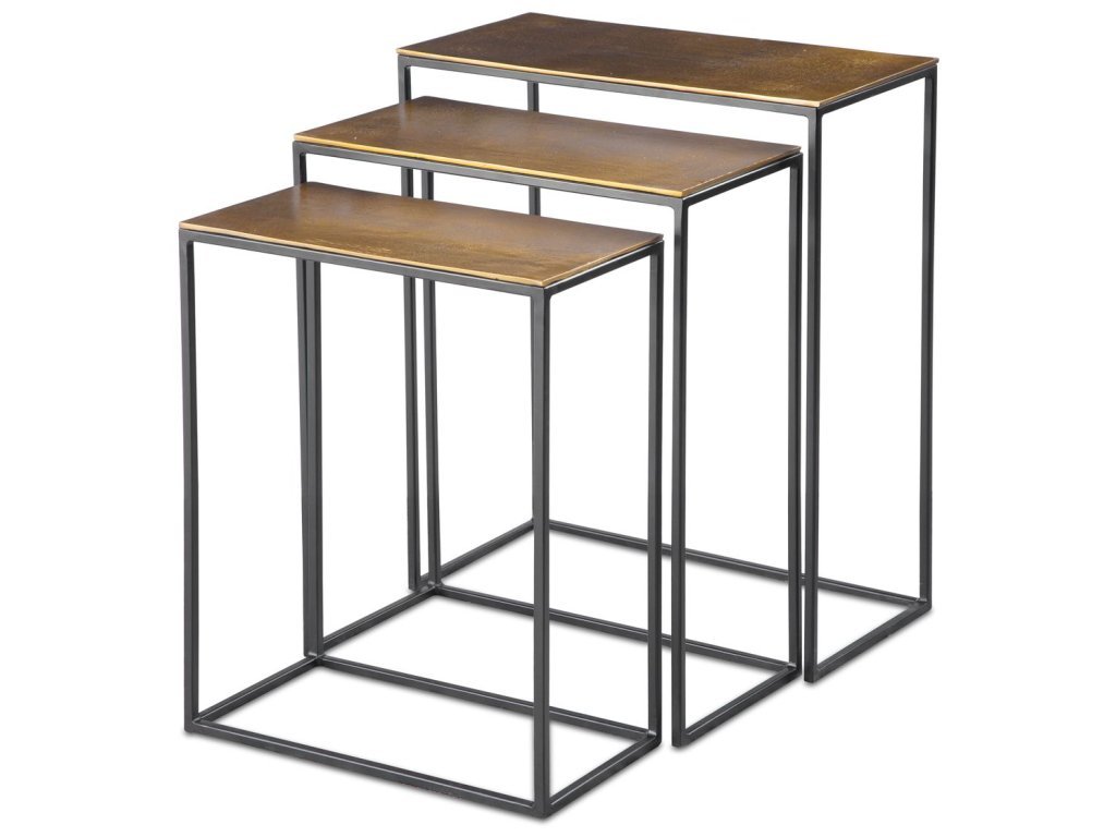 Coreene Nesting Tables, Gold, S/3