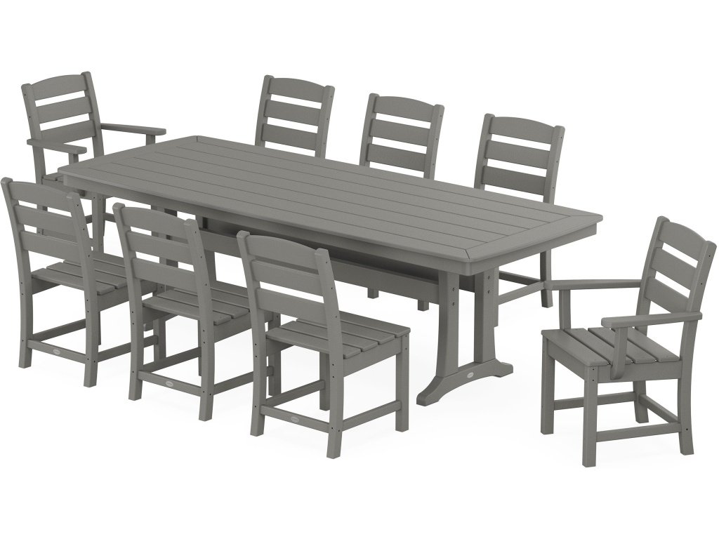 Lakeside 9-Piece Dining Set With Trestle Legs