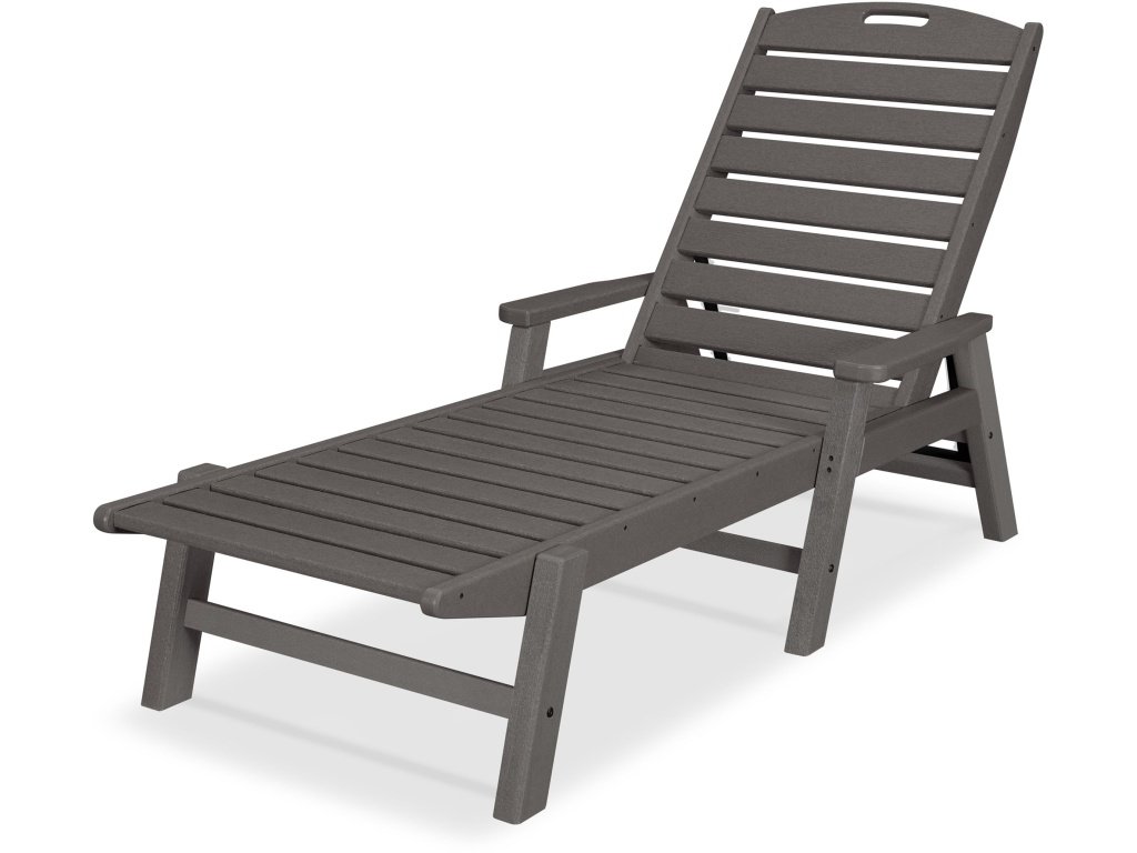 Nautical Chaise With Arms In Vintage Finish