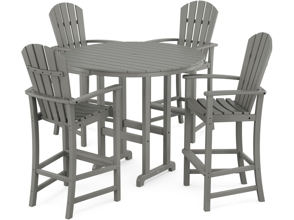 Palm Coast 5-Piece Round Farmhouse Bar Set