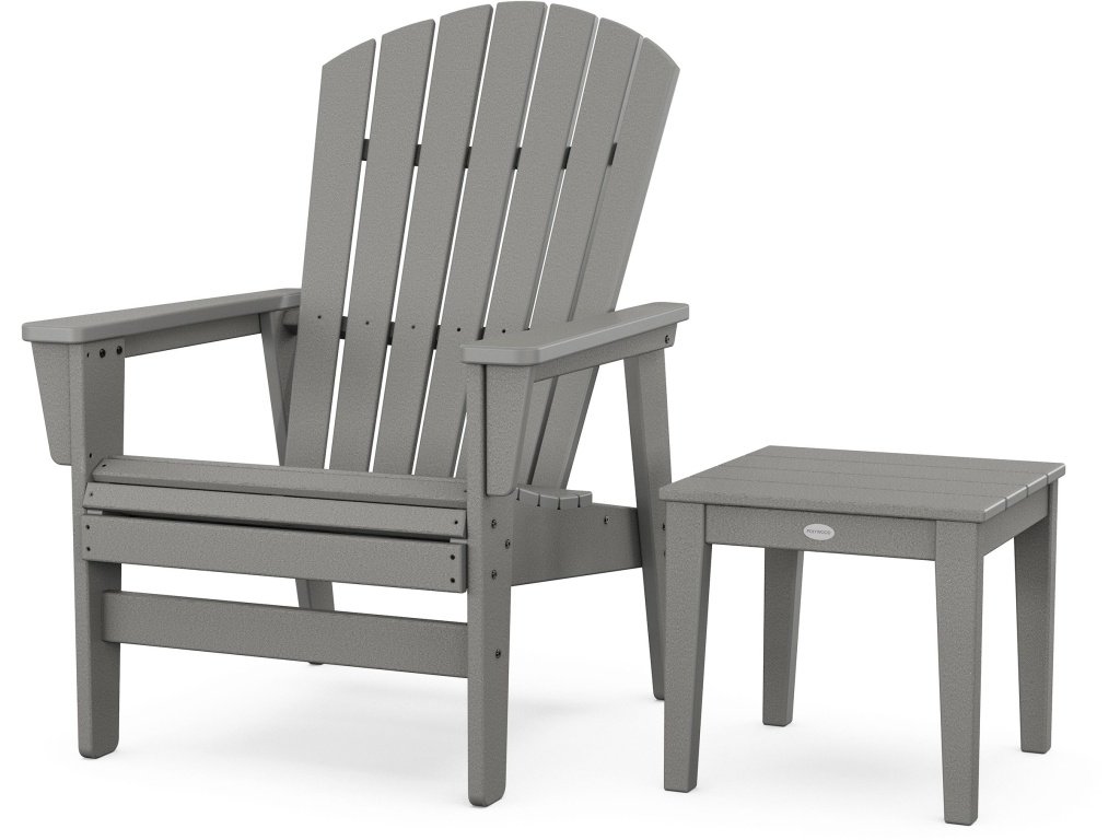 Nautical Grand Upright Adirondack Chair With Side Table