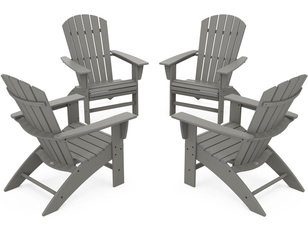 4-Piece Nautical Curveback Adirondack Chair Conversation Set