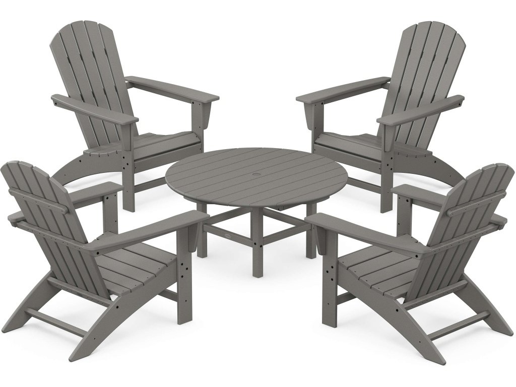 Nautical 5-Piece Adirondack Chair Conversation Set