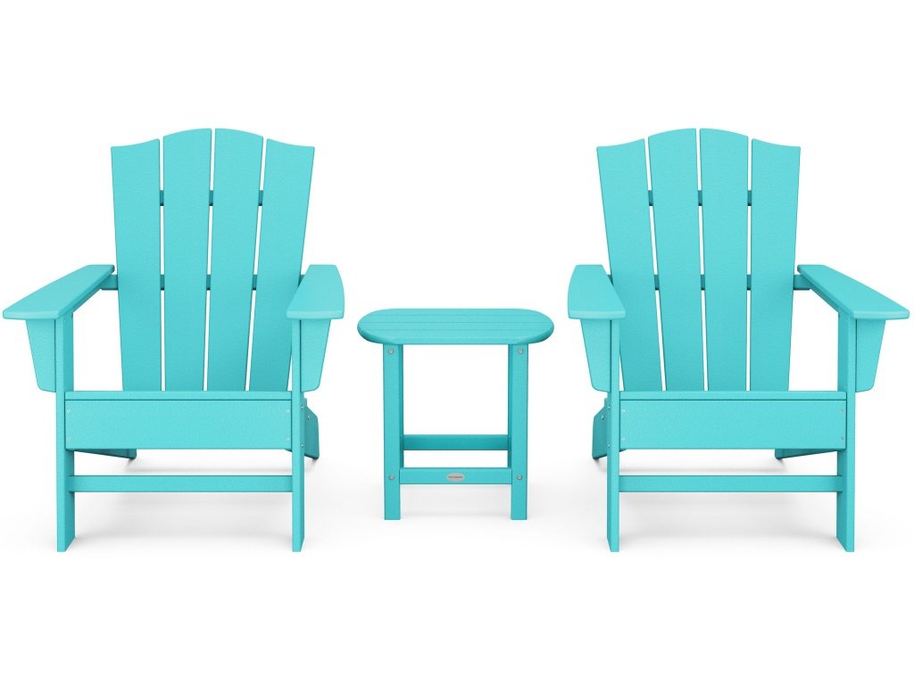 Wave 3-Piece Adirondack Chair Set With The Crest Chairs